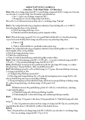 40 bài tập nâng cao hoá 8